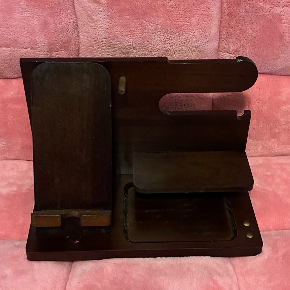 Wooden Tablet Stand and Organizer